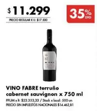 X$ - VINO FABRE terruño cabernet sauvignon