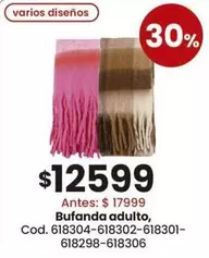 Bufanda adulto, Cod. 618304-618302-618301-618298-618306