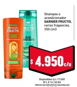 GARNIER - Shampoo o acondicionador