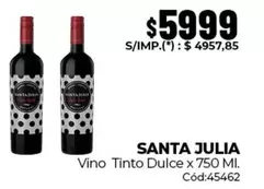 Santa Julia - Vino Tinto Dulce x 750 Ml.