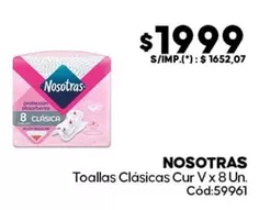Nosotras - Toallas Clásicas Cur V x 8 Un. Cód:59961