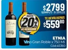 Etnia - Vino Gran Roble x 750 Ml. C
uevo:45360