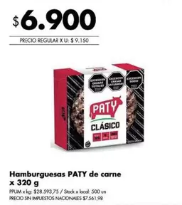 Paty - Hamburguesas de carne