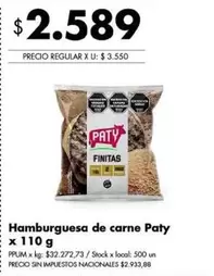 Paty - Hamburguesa de carne
