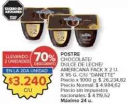Danette - POSTRE CHOCOLATE/DULCE DE LECHE/AMERICANA PACK