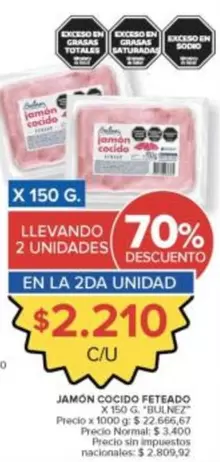 X$ - JAMÓN COCIDO FETEADO