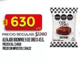 9 de oro - ALFAJOR BROWNIE