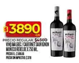 XL - VINO MALBEC / CABERNET SAUVIGNON
