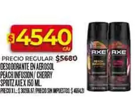 Axe - DESODORANTE EN AEROSOL PEACH INFUSION/CHERRY SPRITZ