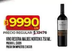 Norton - VINO RESERVA MALBEC NORTON