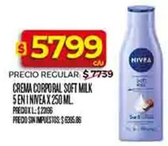 Nivea - CREMA CORPORAL SOFT MILK 5 EN 1