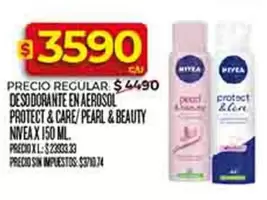 Nivea - DESODORANTE EN AEROSOL PROTECT & CARE/PEARL & BEAUTY