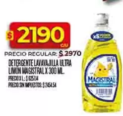 Magistral - DETERGENTE LAVAVAJILLA ULTRA LIMON MAGISTRAL X 300 ML