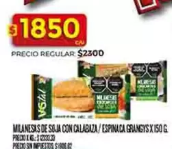 MILANESAS DE SOJA CON CALABAZA / ESPINACA
