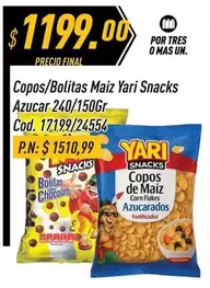 Mas - Copos/Bolitas Maiz Yari Snacks Azucar 240/150GR