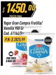 Gran Compra - Yogur  Frutilla/Vainilla 900 Gr Cod. 61164/5