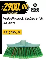 Mas - Escoba Plastica A1 Sin Cabo x 1 Un Cod. 39074