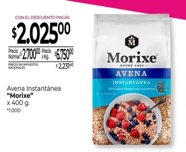 Morixe - Avena Instantánea