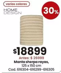 X$ - Manta sherpa rayas, 125 x 150 cm Cod. 616304-616299-616305