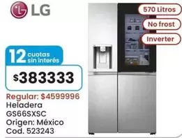 LG - Heladera GS66SXSC Cod. 523243