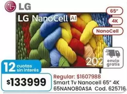 LG - Smart Tv Nanocell 65" 4K 65NANO80A0ASA Cod. 625716