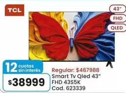 TCL - Smart Tv Qled 43" FHD 43S5K