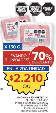 X$ - JAMÓN COCIDO FETEADO
