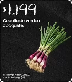 X$ - Cebolla de verde
