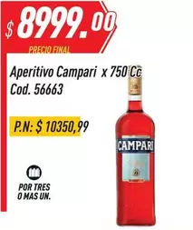 Campari - Aperitivo x 750 Cc. Cod. 56663
