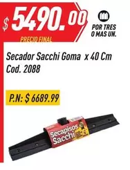 Mas - Secador Sacchi Goma x 40 Cm Cod. 2088