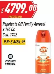Off - Repelente Aerosol Cod. 1702