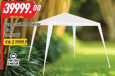 Mas - Gazebo 3x3Mts Poliester Bla Ac Cod. 49861