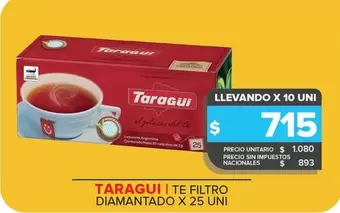 Taraguí - TE FILTRO DIAMANTADO