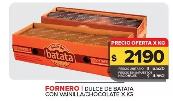 X$ - Dulce de Batata con Vainilla/Chocolate X KG