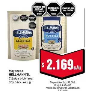 Hellmann's - Mayonesa Clásica o Liviana