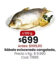 X$ - Sábalo eviscerado congelado, Cod. 17885