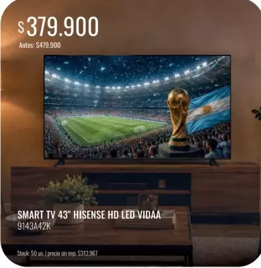 Hisense - SMART TV 43" HD LED VIDA A 9143A42K