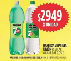 7Up - GASEOSA 7UP LIMA LIMON REGULAR O LIGHT