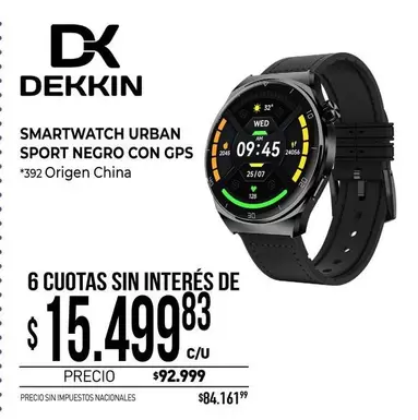 Negro - SMARTWATCH URBAN SPORT NEGRO CON GPS *392