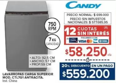 Candy - LAVARROPAS CARGA SUPERIOR