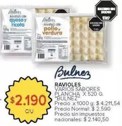 X$ - RAVIOLI VARIOS SABORES