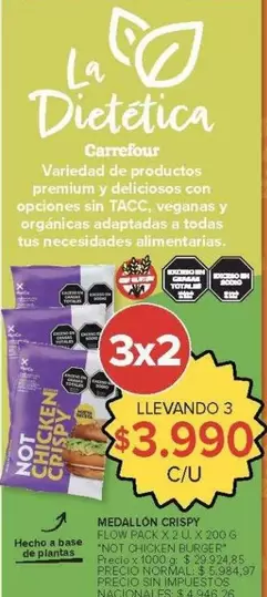 Carrefour - Medallón Crispy (Not Chicken Burger)