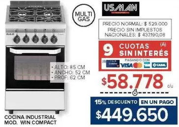 COCINA INDUSTRIAL MOD. WIN COMPACT