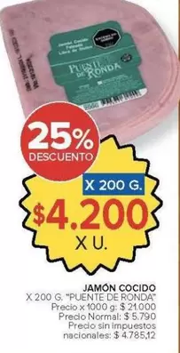 X$ - JAMÓN COCIDO "PUENTE DE RONDA"