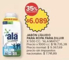 Ala - JABÓN LÍQUIDO PARA ROPA PARA DILUIR