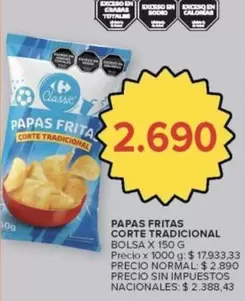 X$ - PAPAS FRITAS CORTE TRADICIONAL