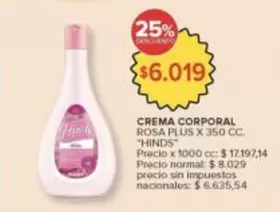 Hinds - CREMA CORPORAL ROSA PLUS