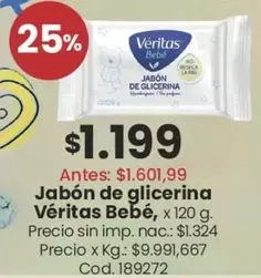 X$ - Jabón de glicerina, x 120 g. Cod. 189272