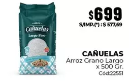 cañuelas - Arroz Grano Largo x 500 Gr. Cód:22551