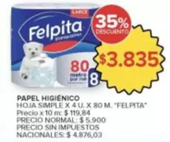 Felpita - PAPEL HIGIÉNICO HOJA SIMPLE